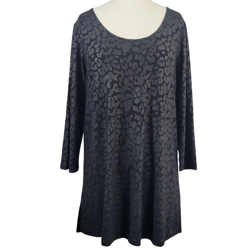 Kozan Long Sleeve Tunic Leopard Print Black Size Small